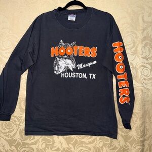 Hooters Houston TX Hanes Black Beefy-T Shirt